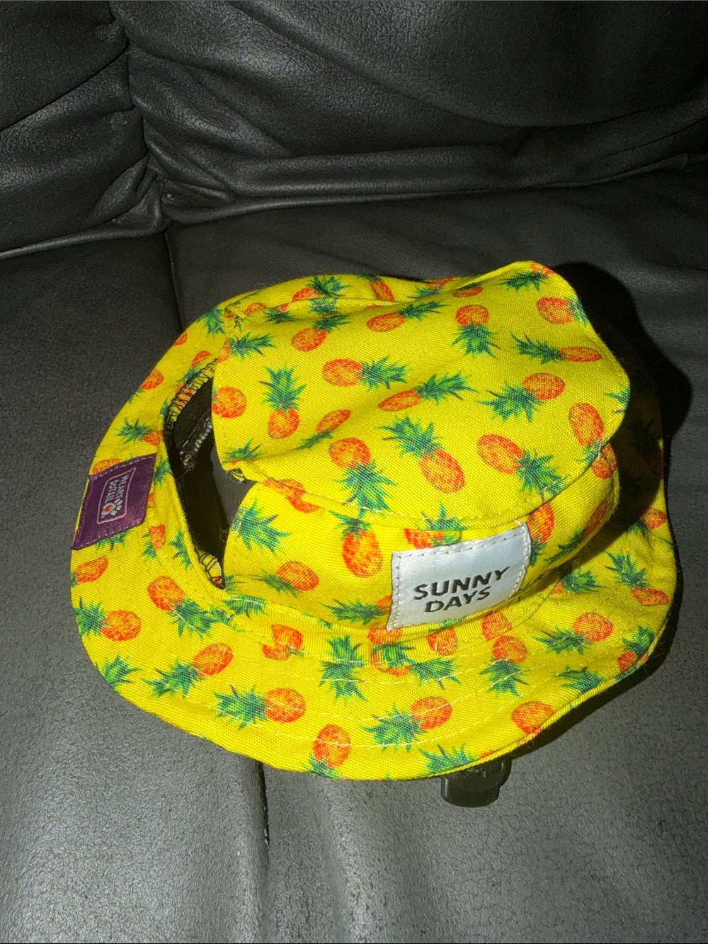Medium to large dog Sunny Days Yellow Pineapple Bucket Hat